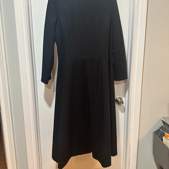 DKNY Elegant Black Wool Cashmere Blend Maxi Coat, Size 14 - Picture 15 of 16